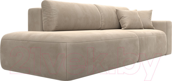 Изображение товара Диван Лига Диванов Лига-036 Модерн подлокотник справа / 121339 (велюр бежевый)