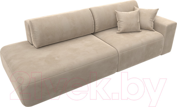 Изображение товара Диван Лига Диванов Лига-036 Модерн подлокотник справа / 121339 (велюр бежевый)