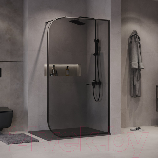 Изображение товара Душевая стенка Niagara NG-689-90TBLACK 90x200 (черный матовый/тонированное стекло)