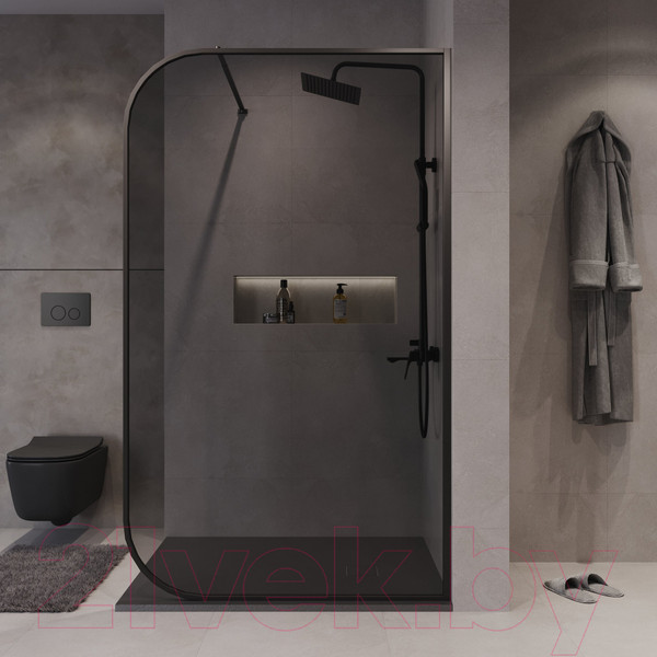 Изображение товара Душевая стенка Niagara NG-689-90TBLACK 90x200 (черный матовый/тонированное стекло)