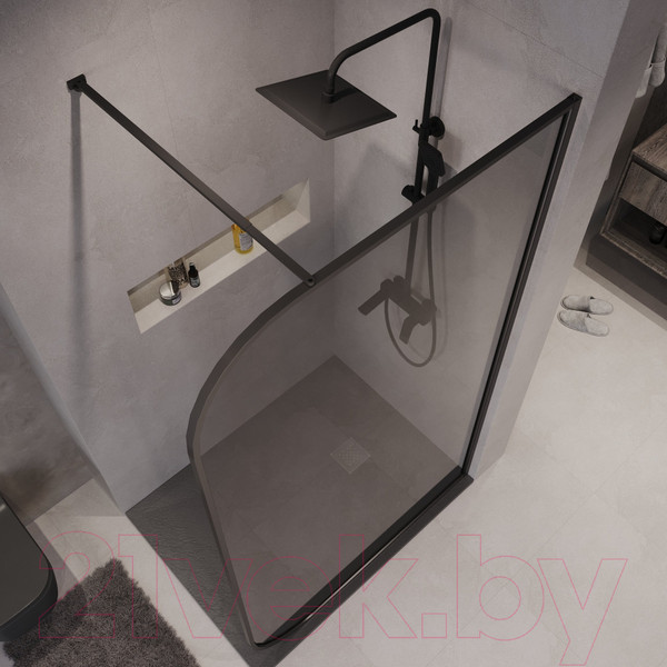 Изображение товара Душевая стенка Niagara NG-689-90TBLACK 90x200 (черный матовый/тонированное стекло)