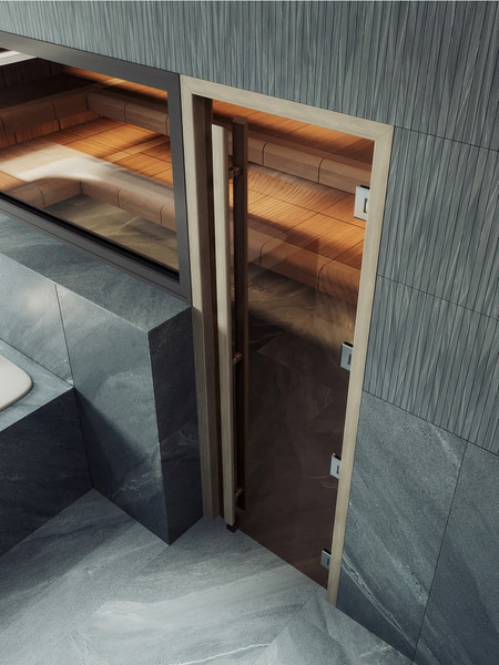 Изображение товара Стеклянная дверь для бани/сауны Doorwood Легенда 70x190 / DW03599 (бронза матовый)