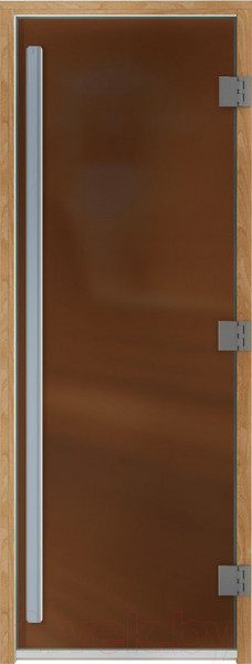 Изображение товара Стеклянная дверь для бани/сауны Doorwood Престиж 80x200 / DW01967 (бронза матовый)