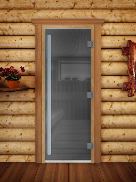 Изображение товара Стеклянная дверь для бани/сауны Doorwood Престиж 70x190 / DW03502 (графит)