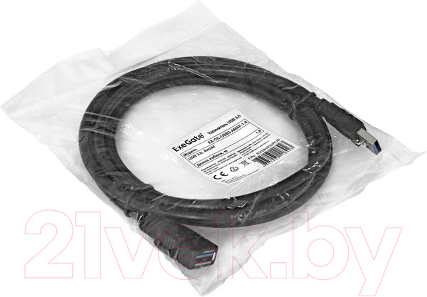 Изображение товара Удлинитель кабеля ExeGate EX-CC-USB3-AMAF-1.8 / EX284932RUS (1.8м)
