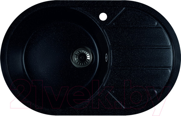 Изображение товара Мойка кухонная Marblan Elon L (черный,с сифоном)