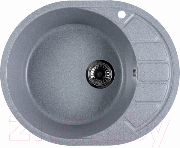 Изображение товара Мойка кухонная Marblan Ovata L (серебристый,с сифоном)