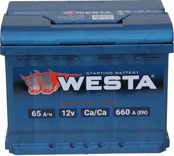 Изображение товара Автомобильный аккумулятор Westa 6СТ-65 VLR Euro П240015 (65 А/ч)