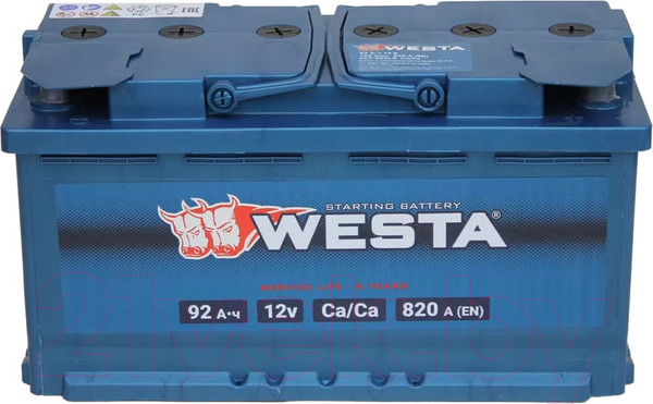 Изображение товара Автомобильный аккумулятор Westa 6СТ-92 VLR Euro П240023 (92 А/ч)
