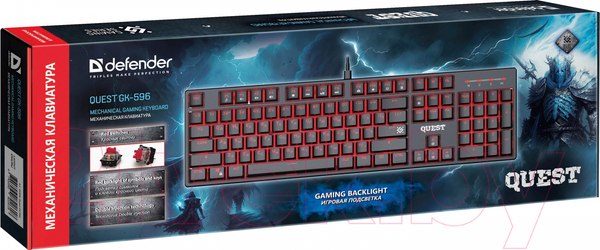 Изображение товара Клавиатура Defender Quest GK-596 RU / 45596 (черный)