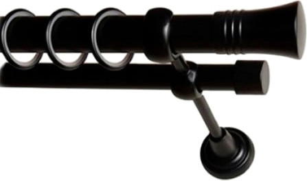 Изображение товара Набор наконечников для карниза Lm Decor YF071 Гиро 19мм (2шт, черный матовый)