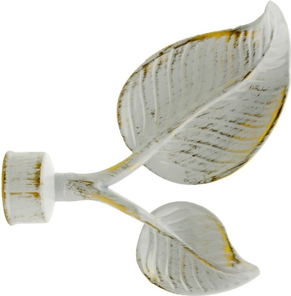 Изображение товара Набор наконечников для карниза Lm Decor YF022 Лист 25мм (2шт, белое золото)