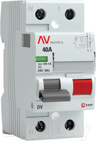 Изображение товара Устройство защитного отключения EKF Averes / rccb-2-40-100-ac-av