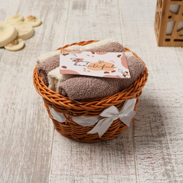 Изображение товара Набор полотенец Этель Stay Beautiful / 7575191 (4шт, коричневый)