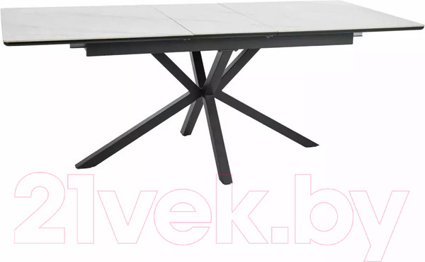 Изображение товара Обеденный стол Signal Logan 160-200x90 (Ceramic белый/черный матовый)