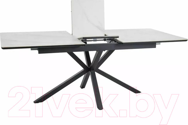 Изображение товара Обеденный стол Signal Logan 160-200x90 (Ceramic белый/черный матовый)