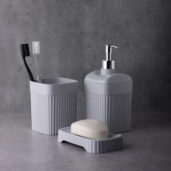 Изображение товара Дозатор для жидкого мыла Бытпласт Velvet / 435220938 (светло-серый флэк)