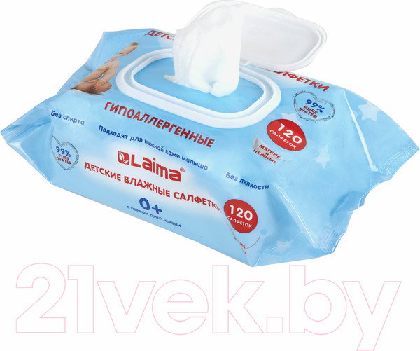 Изображение товара Влажные салфетки детские Laima Kids / 128079 (120шт)