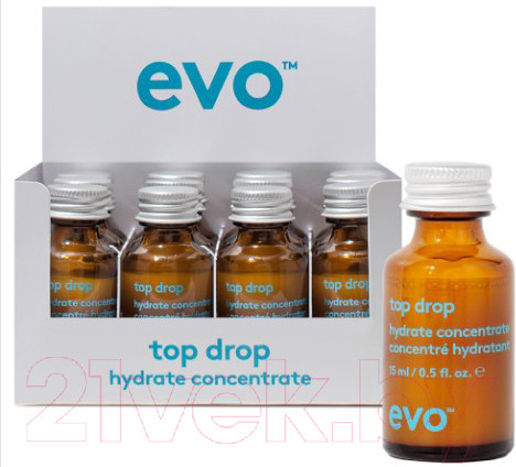 Ампулы для волос EVO Labs Top Drop Hydrate Concentrate Увлажнение (12x15мл) — фото 3