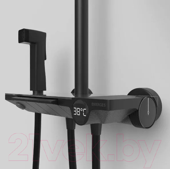 Изображение товара Душевая система со смесителем Berges Pulsar / 075012 (черный матовый)