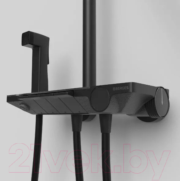 Изображение товара Душевая система со смесителем Berges Pulsar / 075012 (черный матовый)