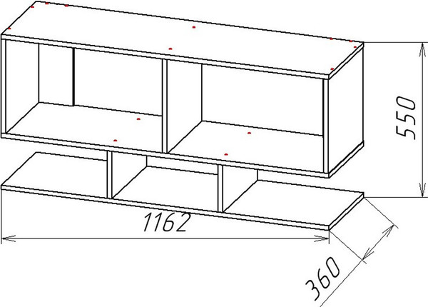 Изображение товара Полка Астрид Мебель Геометрия-11 / ЦРК.ГМТ.11 (белый/делано светлый)