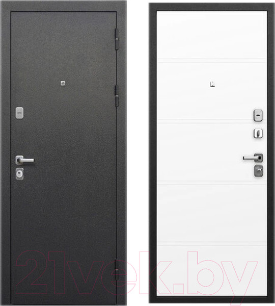 Изображение товара Входная дверь Гарда 9 Серебристый/эмалит белый (86x205, правая)