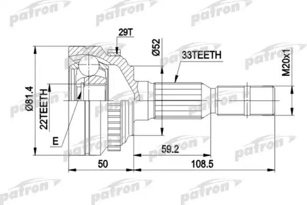 Изображение товара ШРУС Patron PCV1287A