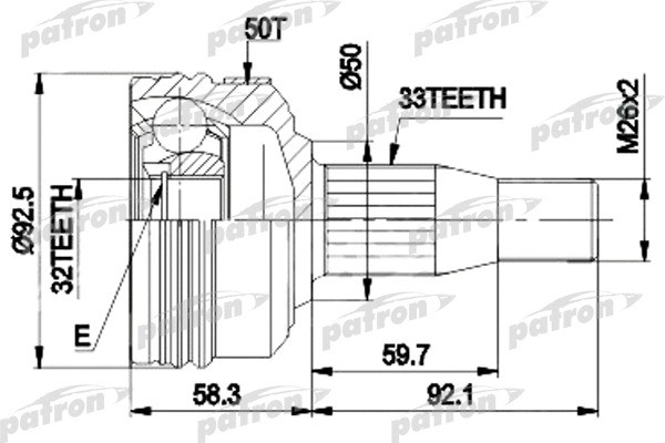Изображение товара ШРУС Patron PCV8957
