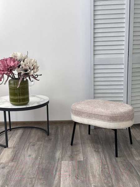 Изображение товара Пуф M-City Rory / 629M05442 (3018-01 белый/3018-10 бежевый шенилл/черный)