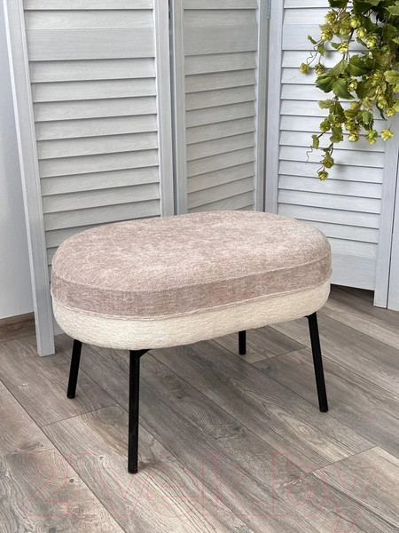 Изображение товара Пуф M-City Rory / 629M05442 (3018-01 белый/3018-10 бежевый шенилл/черный)