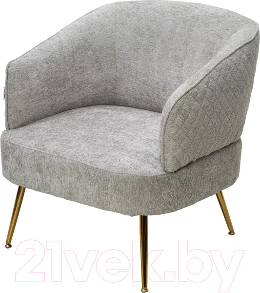 Изображение товара Кресло мягкое M-City Mussels / 629M05457 (3018-03 светло-серый шенилл/золотой)