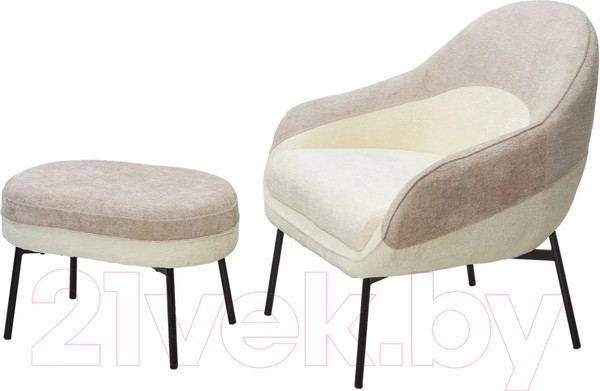 Изображение товара Кресло мягкое M-City Sion / 629M05441 (3018-01 белый/3018-10 бежевый шенилл/черный)