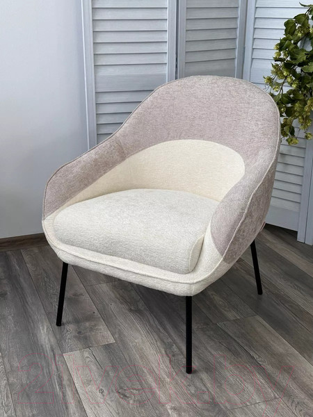 Изображение товара Кресло мягкое M-City Sion / 629M05441 (3018-01 белый/3018-10 бежевый шенилл/черный)