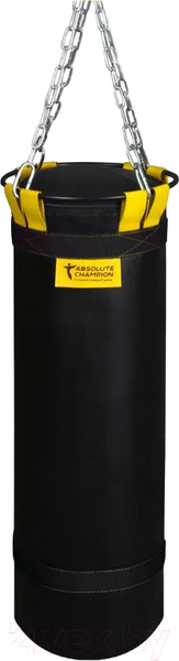 Изображение товара Боксерский мешок Absolute Champion Стандарт плюс (25кг, черный/желтая стропа)