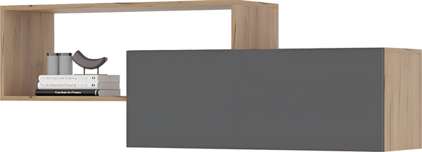 Изображение товара Полка Стендмебель Хелен ПЛ 01 (серый графит 0162/дуб крафт золотой)