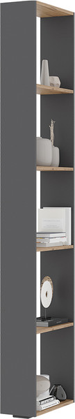 Изображение товара Стеллаж Стендмебель Хелен СТЛ 01 (серый графит 0162/дуб крафт золотой)