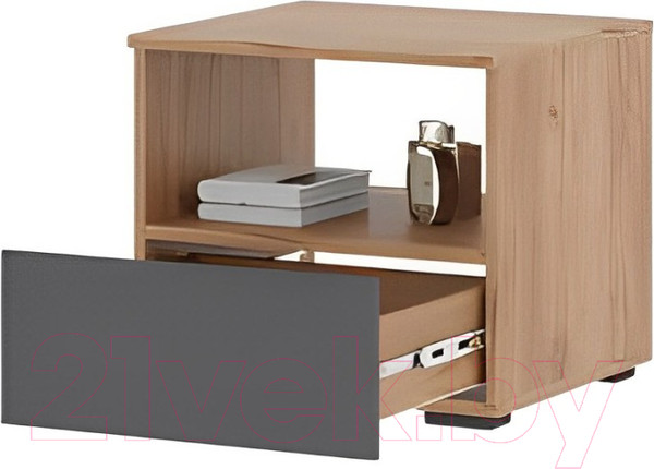 Изображение товара Прикроватная тумба Стендмебель Хелен ТБ 01 (серый графит 0162/дуб крафт золотой)