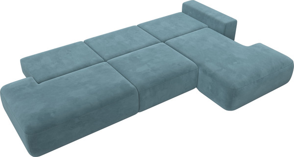 Изображение товара Диван угловой Лига Диванов Лига-036 Модерн Лонг правый / 121425 (велюр бирюзовый)