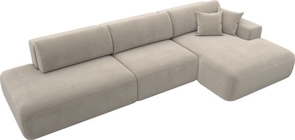 Изображение товара Диван угловой Лига Диванов Лига-036 Модерн Лонг правый / 121415 (микровельвет бежевый)