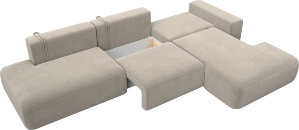 Изображение товара Диван угловой Лига Диванов Лига-036 Модерн Лонг правый / 121415 (микровельвет бежевый)