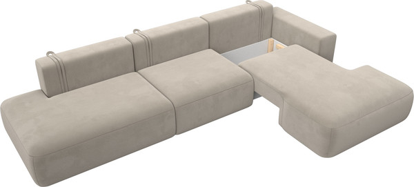 Изображение товара Диван угловой Лига Диванов Лига-036 Модерн Лонг правый / 121415 (микровельвет бежевый)