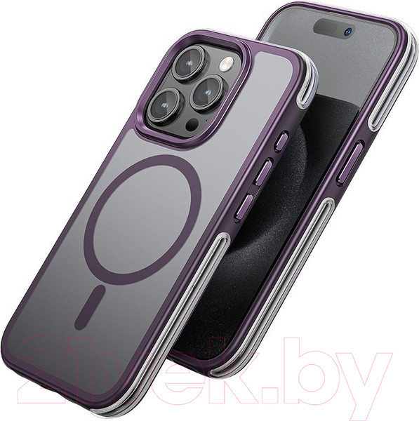 Изображение товара Чехол-накладка Hoco AS5 для iPhone 15 Pro магнитный противоударный (пурпурный)