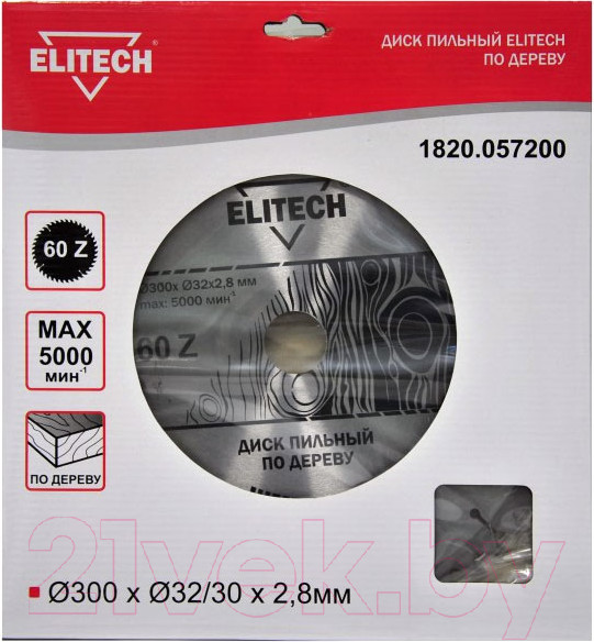 Изображение товара Пильный диск Elitech 1820.057200 / 187799