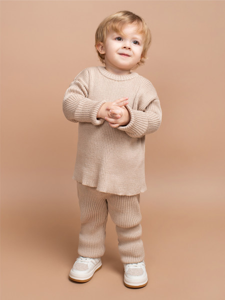 Изображение товара Костюм для малышей Amarobaby Noodles / AB-OD23-11N/03-80 (бежевый, р.80)