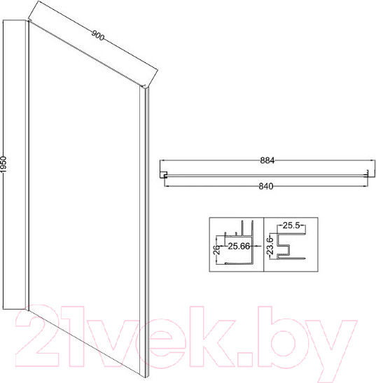 Изображение товара Душевая стенка Niagara NG-CH90-34 90x195