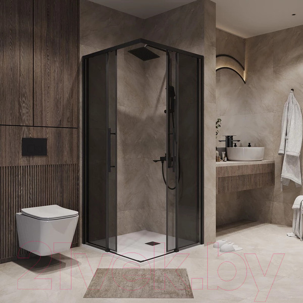 Изображение товара Душевой уголок Niagara NG-2830-34BLACK 100x100x195 (черный матовый/тонированное стекло)