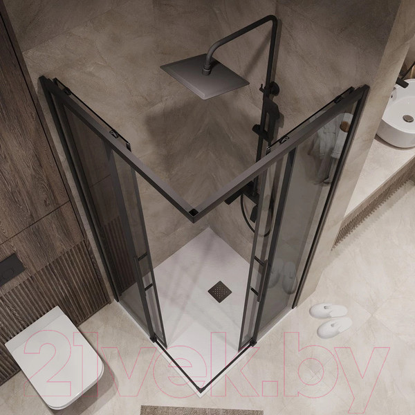 Изображение товара Душевой уголок Niagara NG-2830-34BLACK 100x100x195 (черный матовый/тонированное стекло)