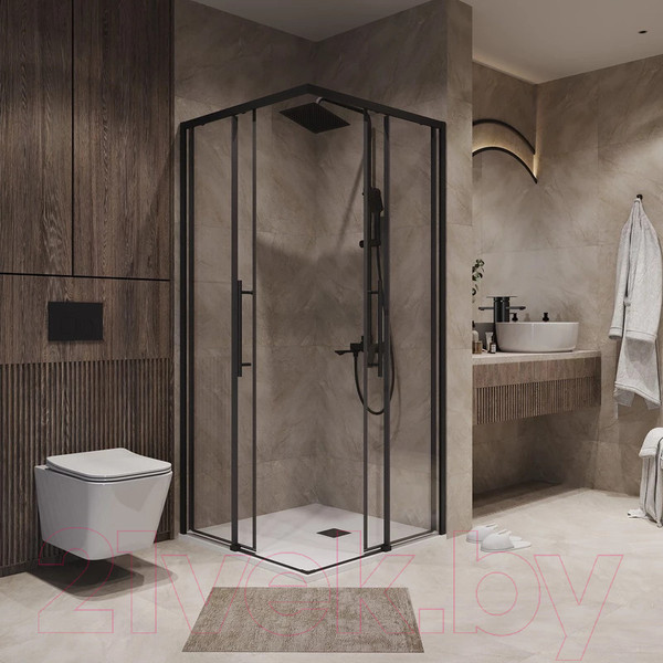 Изображение товара Душевой уголок Niagara NG-6829-34BLACK 90x90x195 (черный матовый/прозрачное стекло)