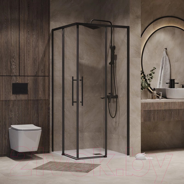 Изображение товара Душевой уголок Niagara NG-6830-34BLACK 100x100x195 (черный матовый/прозрачное стекло)